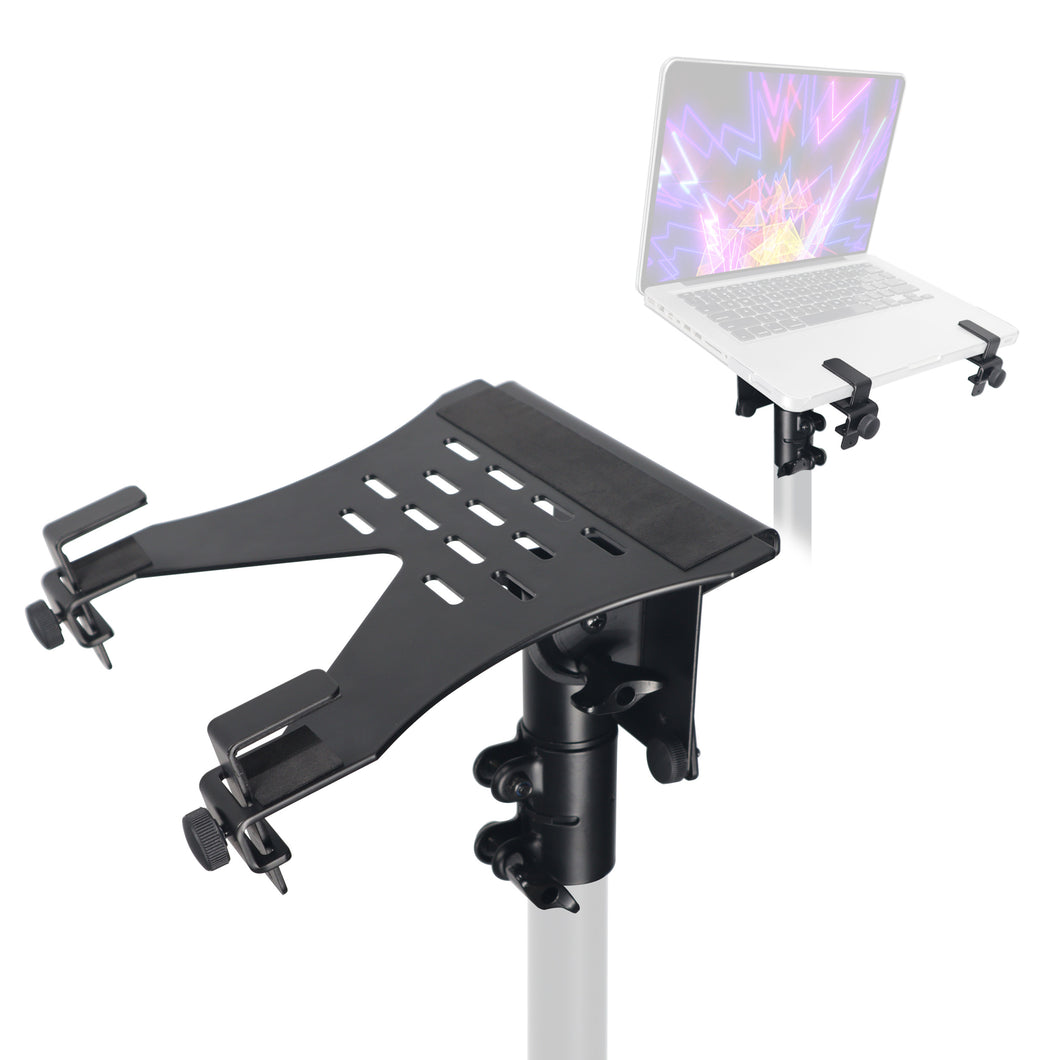 Universal Laptop Tray + VESA Monitor Mounting Bracket fits on Speaker Stand 1-3/8