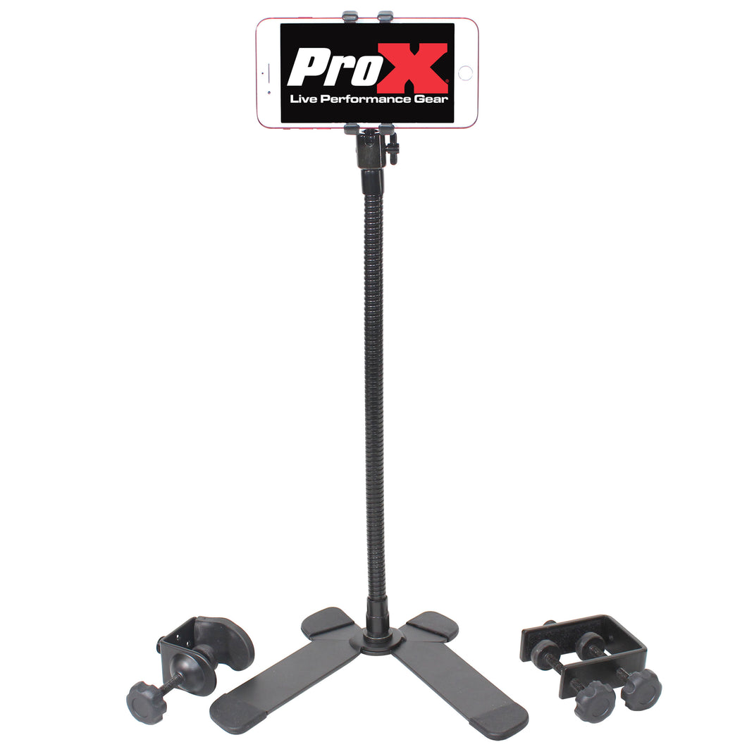 Mobi Buddy Hands Free Mobile Device Clip Kit DJ Cellphone holder Selfie Stick Table Stand Tripod Clamp and Case