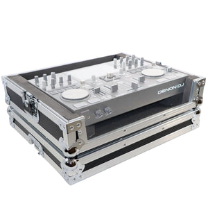 ATA Style Flight Travel Case for Denon DJ Prime Go Digital Controller - Silver On Black