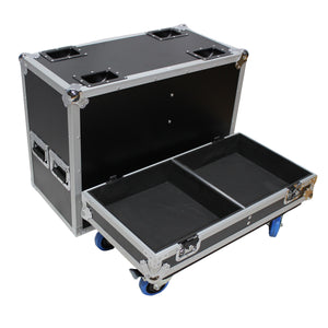 Fits 2x RCF ART 408-A MKII Two-Way Speaker Flight Case with 4 inch Wheels