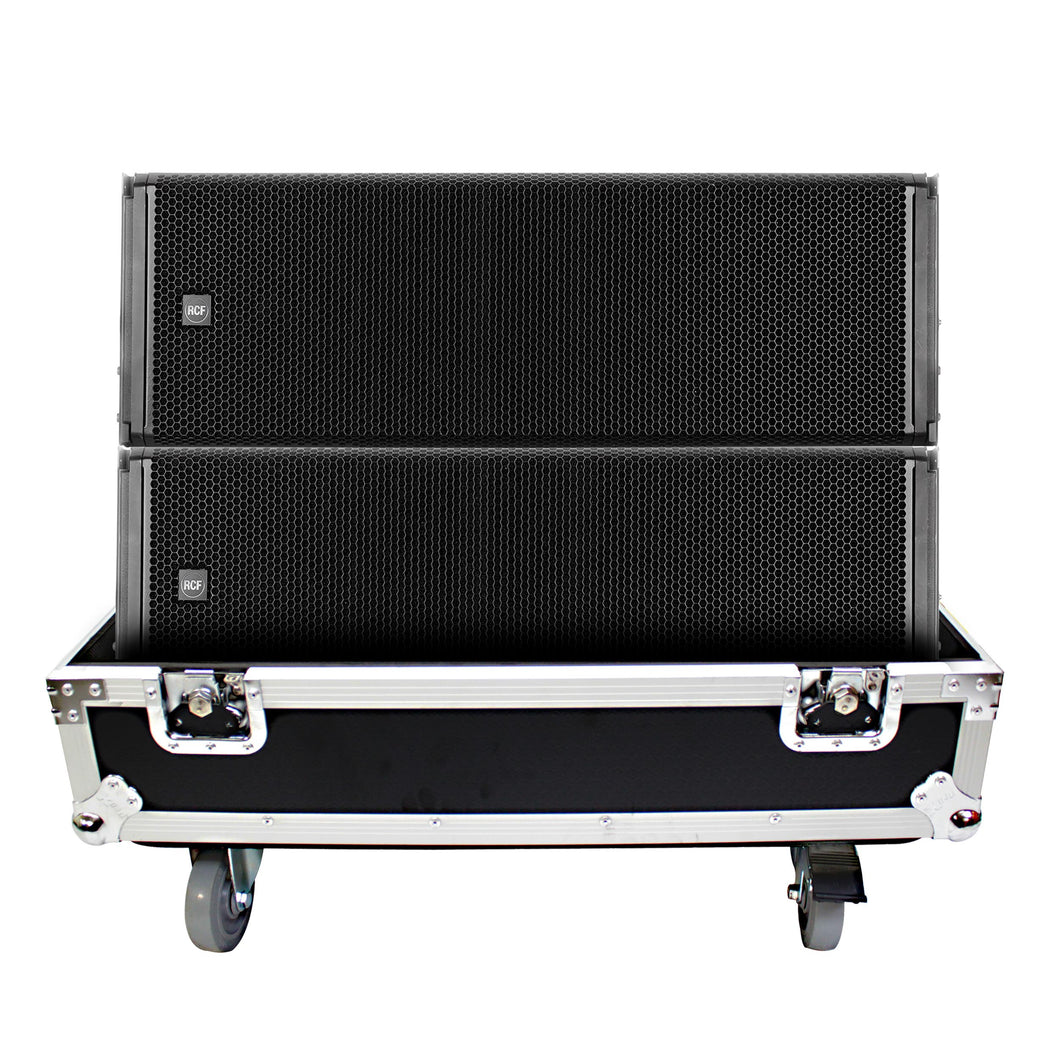 Fits RCF HDL 30-A Line Array Speaker Flight Case W/Wheels (Holds 2 Speakers)