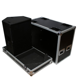 Flight Case for Two RCF-TT25-A II High Definition Two-Way Speakers  with 4 Inch Wheels