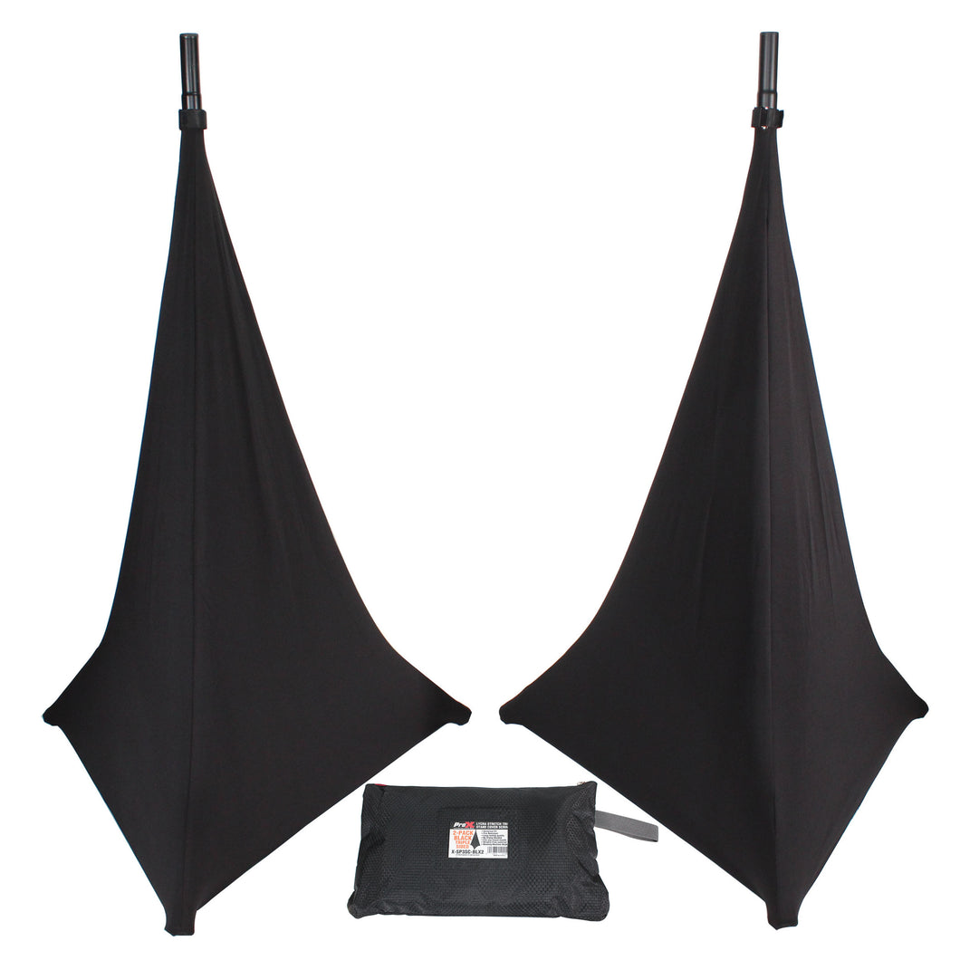 Two-Pack Three Side Speaker Stand Cover Scrim (Black)