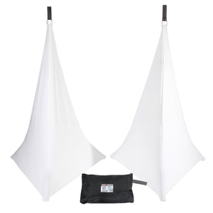 Two-Pack Three Side Speaker Stand Cover Scrim - White
