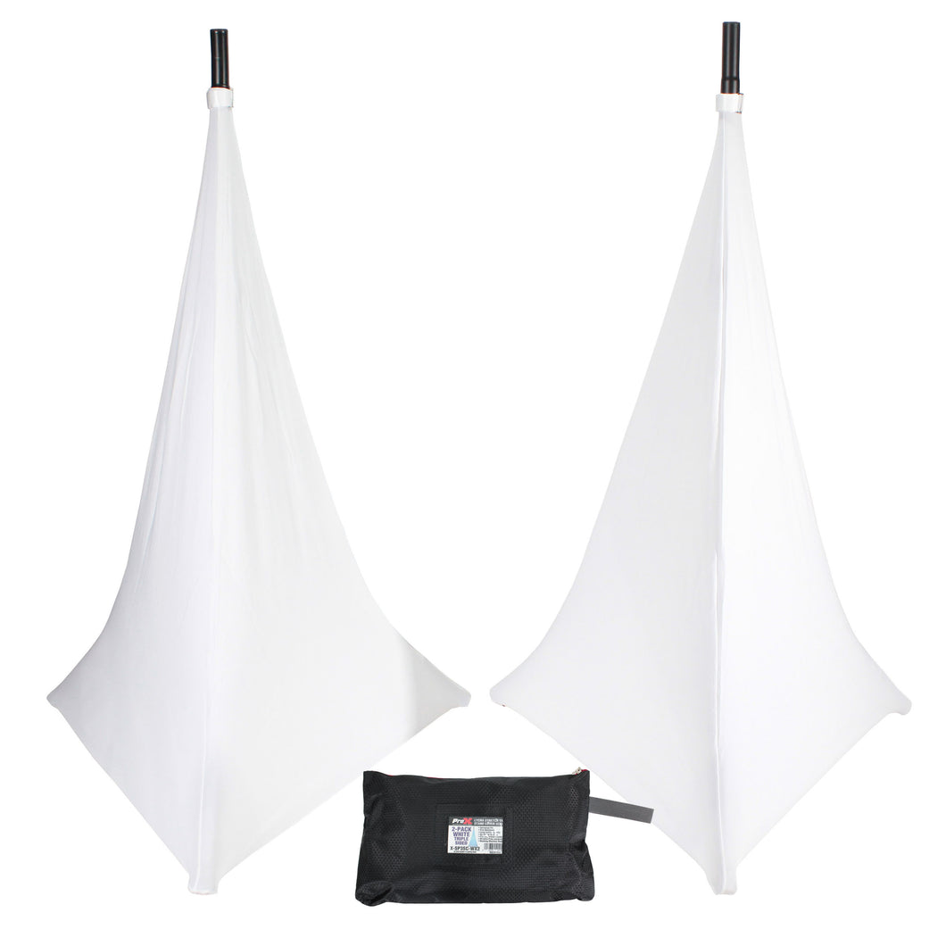 Two-Pack Three Side Speaker Stand Cover Scrim - White