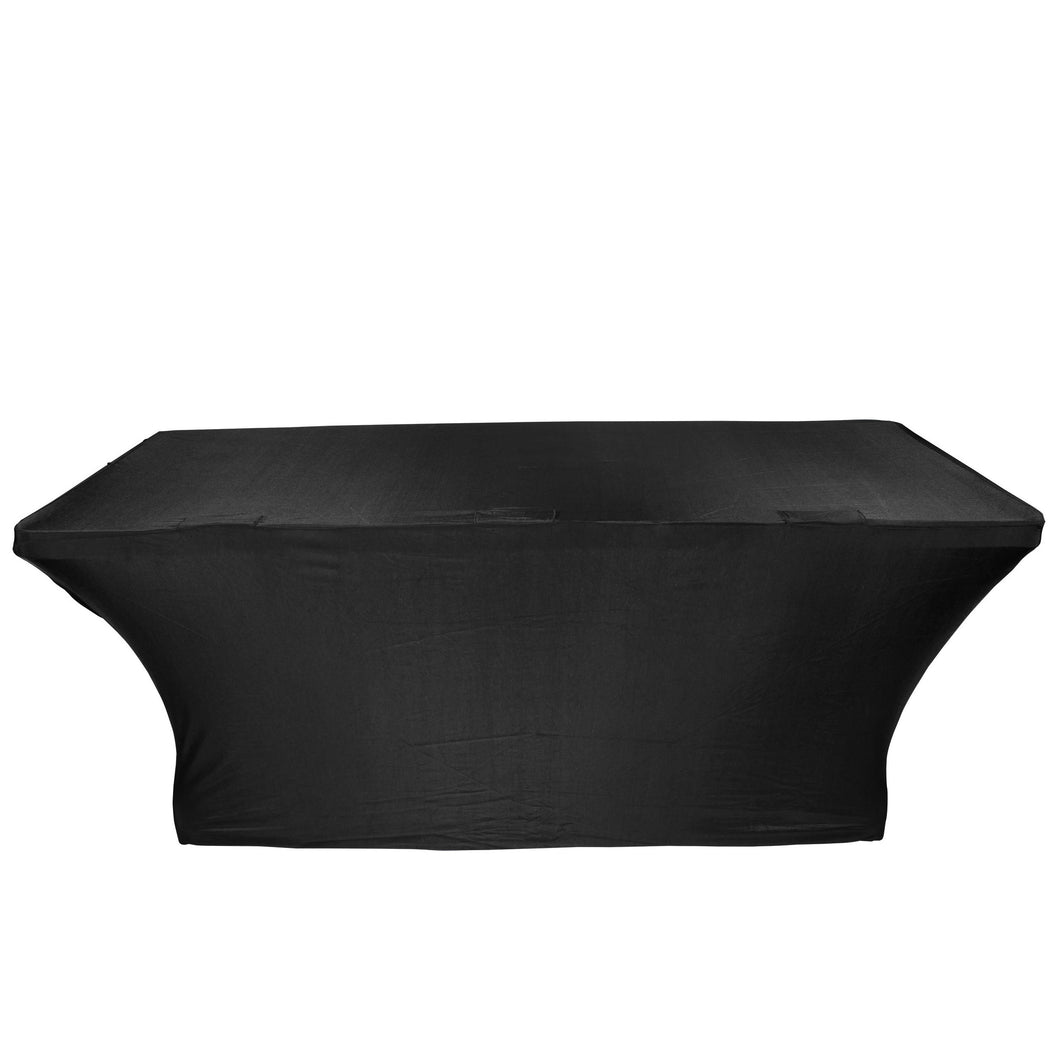 6 Ft. Open Back Spandex Table Cover Scrim - Black