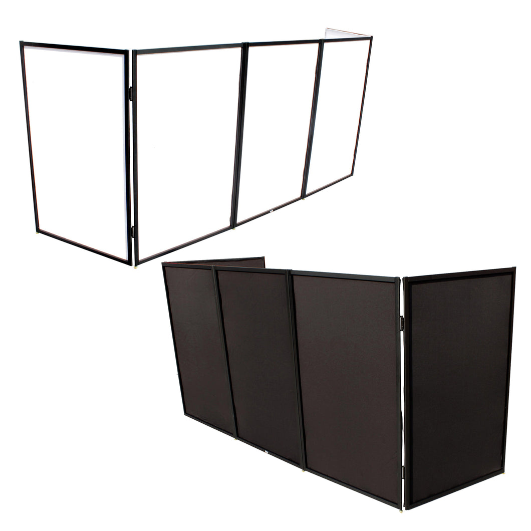 5 Panel Black Frame DJ Facade W-Stainless Quick Release 180 Deg. Hinges