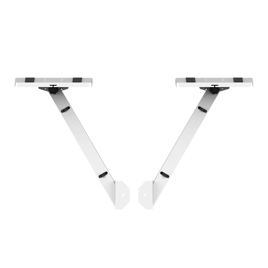 White Pair of Audio Monitor DJ Lighting Side Mounting Stand for B3 DJ Table Workstation by Humpter