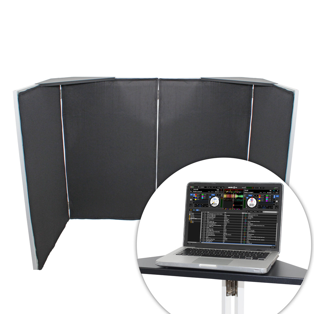 Universal Set of Aluminum Corner Shelves for DJ Facades Black Finish