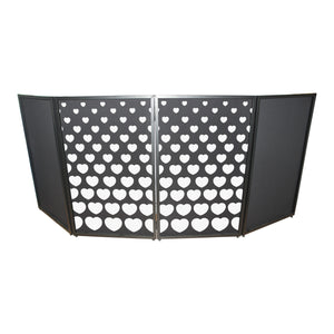Stepped Hearts Facade Enhancement Scrims - White Hearts on Black | Set of Two