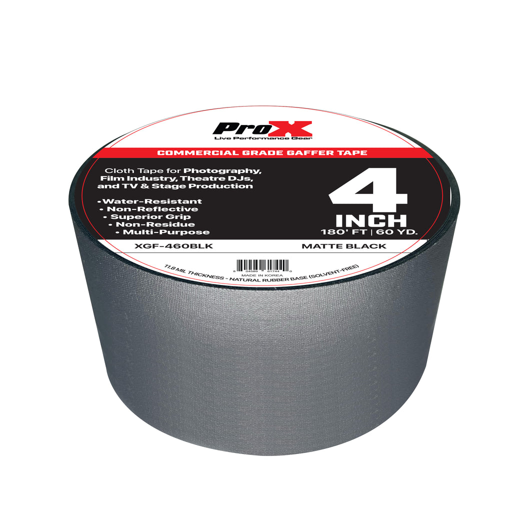 4 Inch 180FT 60YD Matte Black Commercial Grade Gaffer Tape Pros Choice Non-Residue