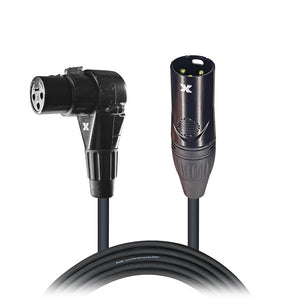 25' Ft High Performance Right-angle XLR-F to XLR-M Audio Balanced Cable