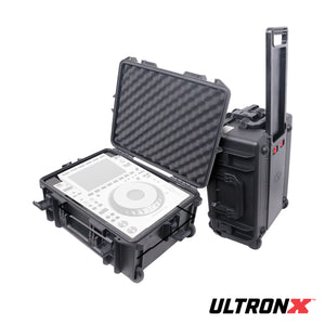 UltronX Watertight Case Holds CDJ-3000 and 12" Mixers with Handle and Wheels