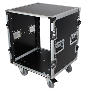 12U Space Amp Rack Mount ATA Flight Case 18 Inch Depth W-Casters Shipped Disassembled