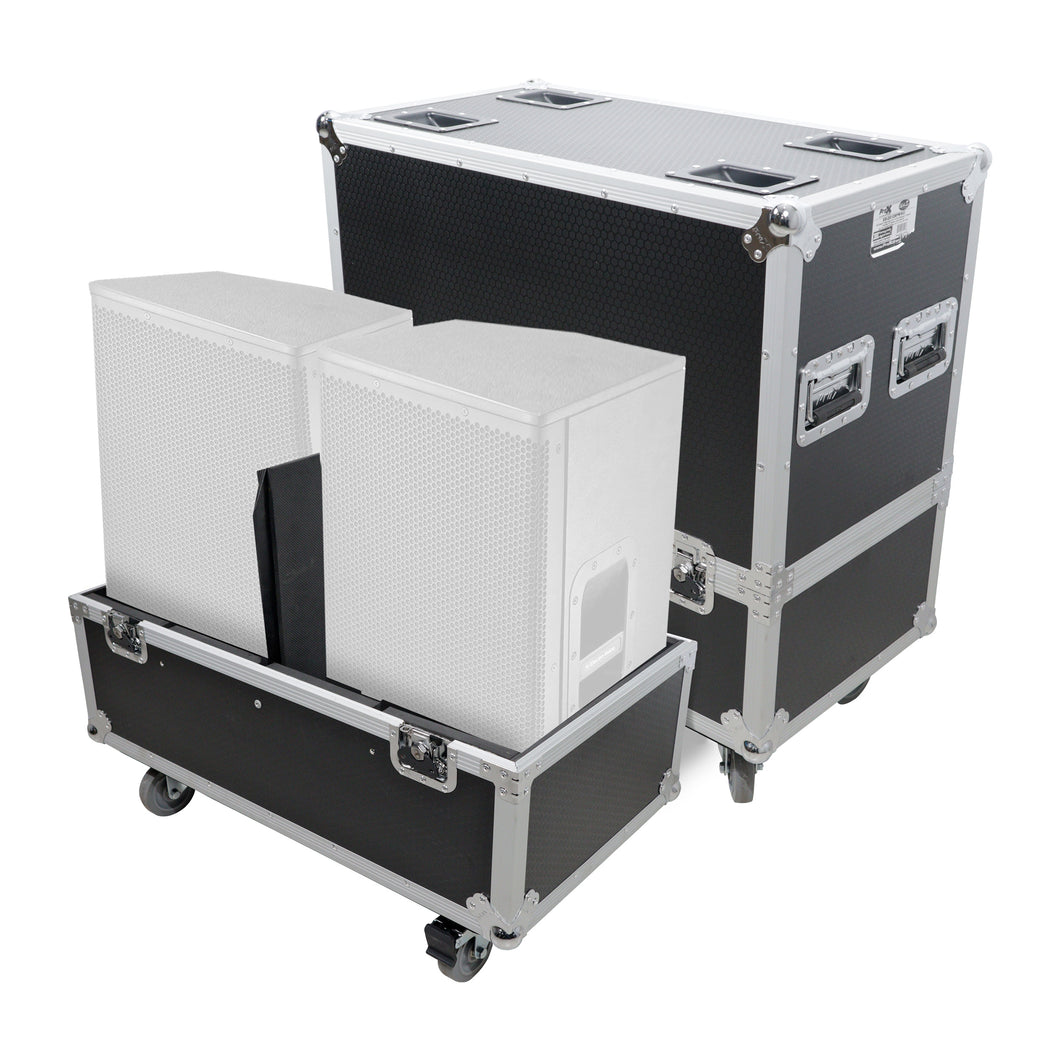 Universal ATA Flight Case For Two 12 inch Speakers QCS K12 JBL PRX812 each comp. holds 25x15x15 inch