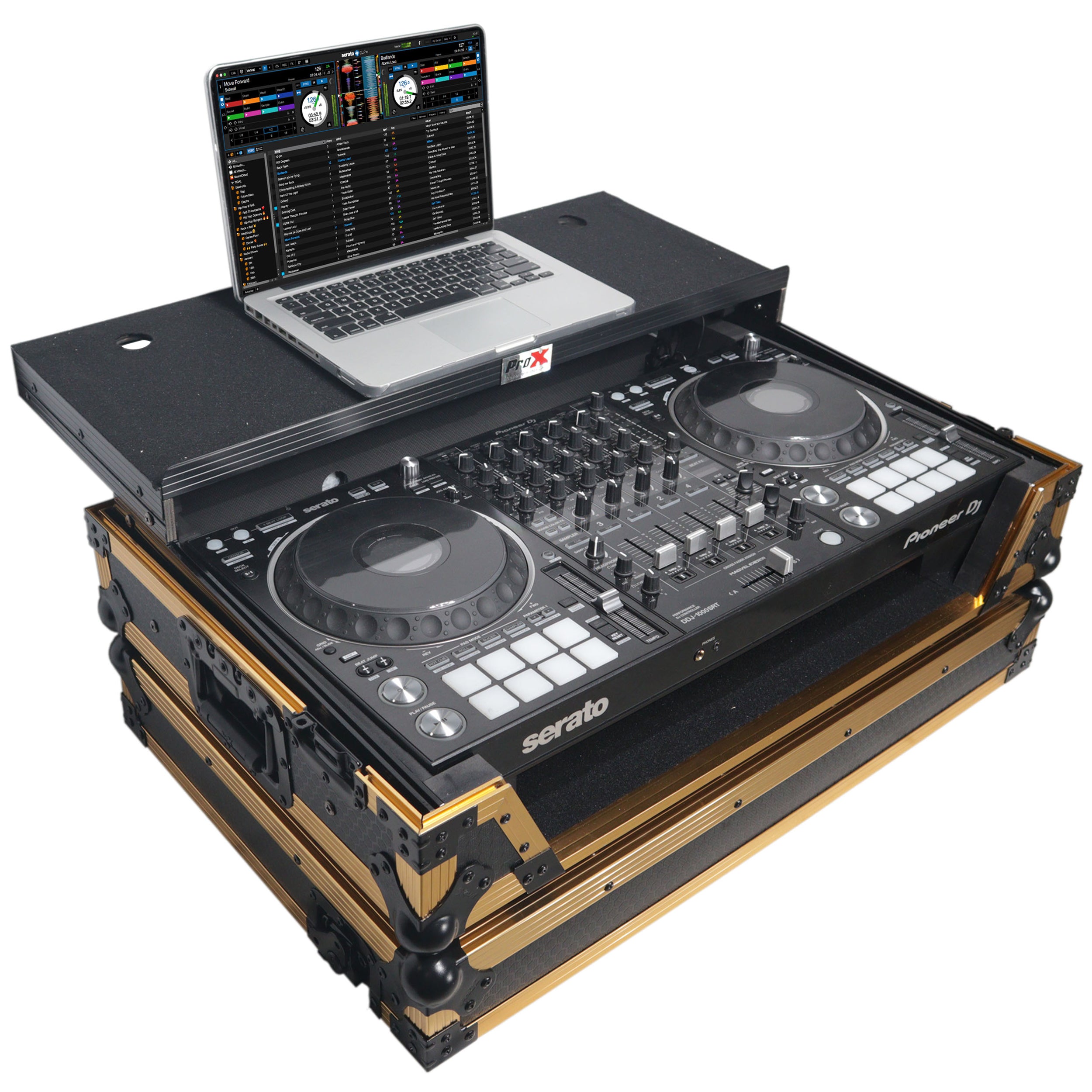 ProX XS-DDJ1000WLTFGLD LED ATA Flight Case for Pioneer DDJ-1000