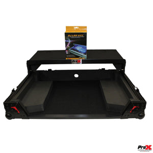 Flight Case for Gemini G4V DJ Controller with Sliding Laptop Shelf and LED Kit| Black on Red
