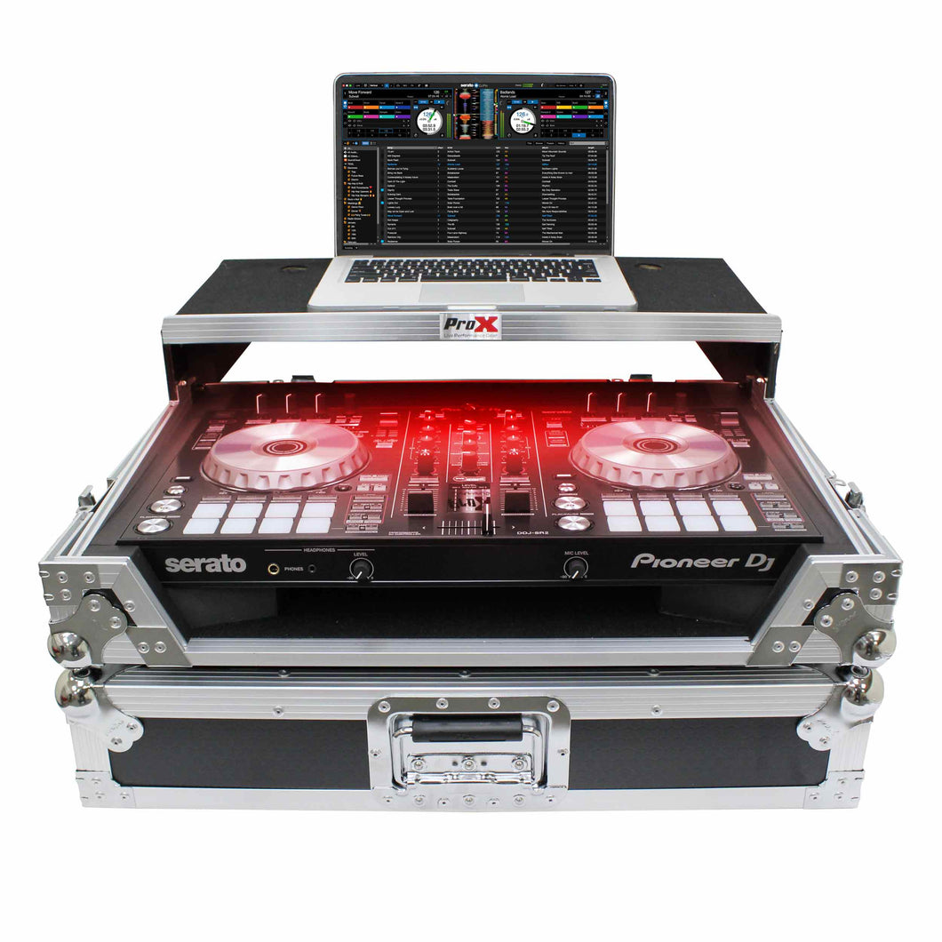 ATA Flight Case For Pioneer DDJ-SR2 DJ Controller with Laptop Shelf and LED