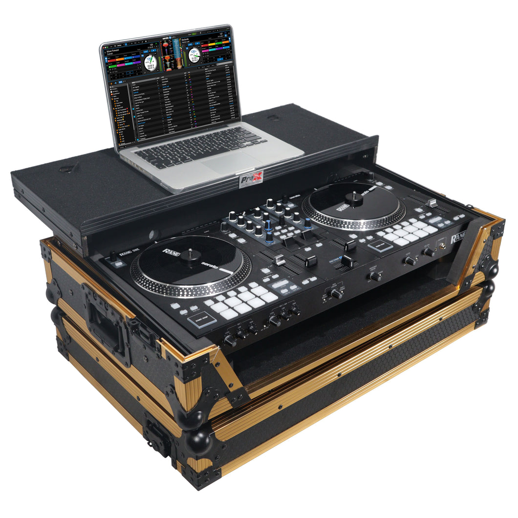 ATA Flight Style Road Case for RANE ONE DJ Controller with Laptop Shelf in Limited Edition Gold