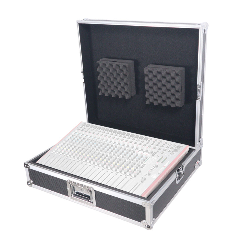 Universal Mixer Road Case for A&H ZED-22FX MACKIE PROFX 22V3 ONYX24 with Diced Foam Fits up to 26