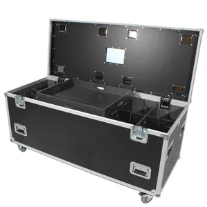 TruckPax Utility ATA Flight Case Truck Storage Road Case with Dividers Tray and 4" in casters - 24"x60"x30" Ext