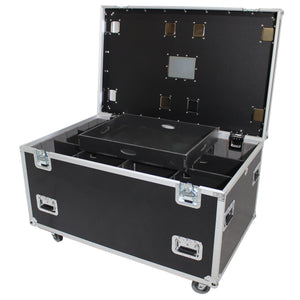 TruckPax Utility ATA Flight Case Truck Storage Road Case with Dividers Tray and 4" in casters – 48"x30"x30" Ext