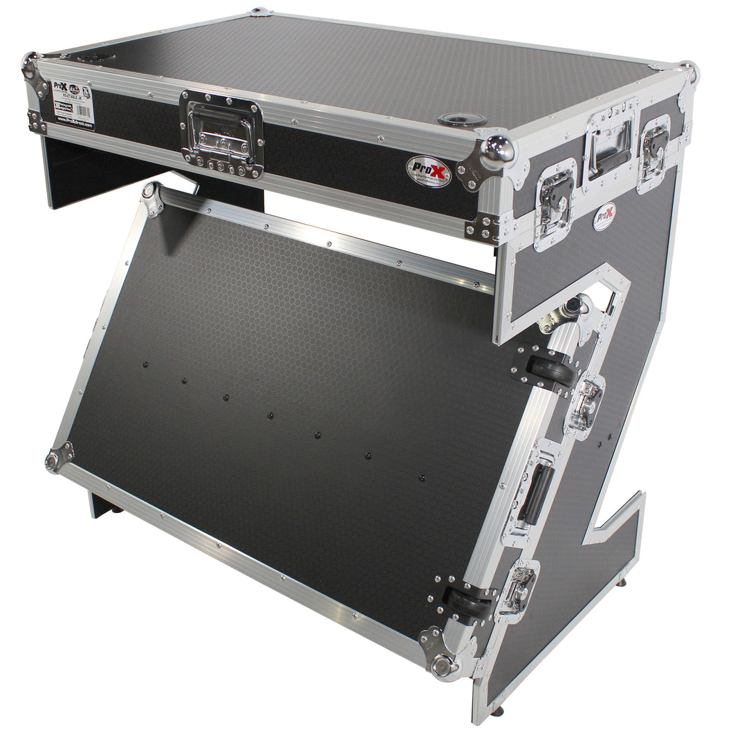 DJ Z-Table® Junior Workstation Portable Compact Booth Flight Case Table W Handles and Wheels