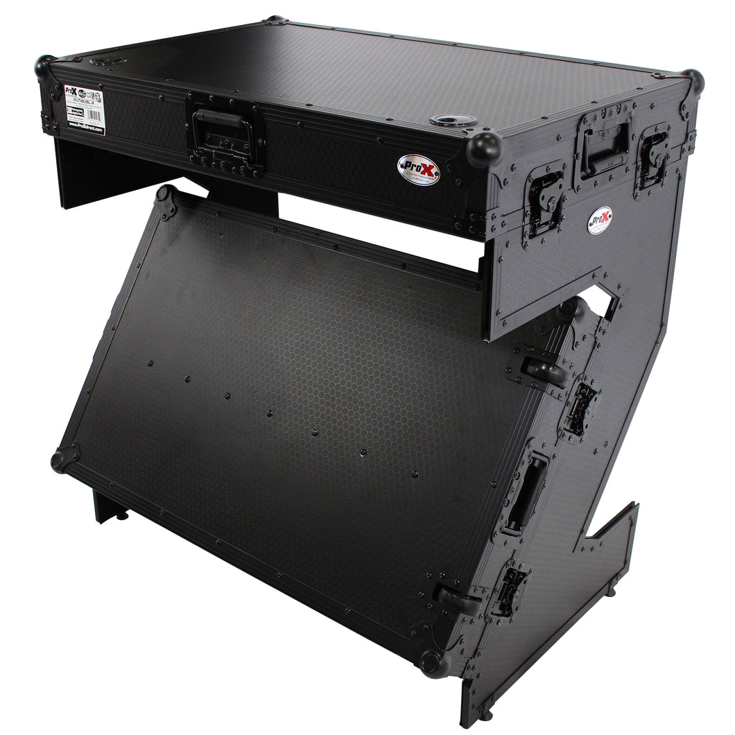 DJ Z-Table® Jr. Portable Table-Compact Case W-Wheels | Black on Black