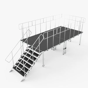 8FT x 16FT Stage Q 4 Stage Platforms Social Distancing Package Height Adjustable 28-48 inch