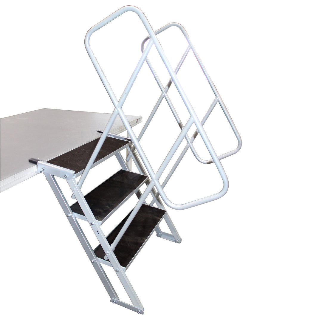StageQ 3 Step Heavy Duty Foldable Adjustable 18 to 28 Inch with Rail