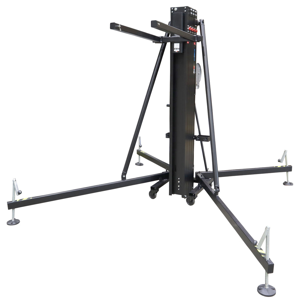 21 Ft. Lift Frontal Loading Lifting Tower for Line Array - Max Load  500kg-1102 lbs | Black Aluminum