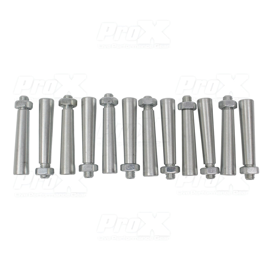 12 Pack Tapered Shear Pin With Threaded Tip And Nut For Conical Coupler