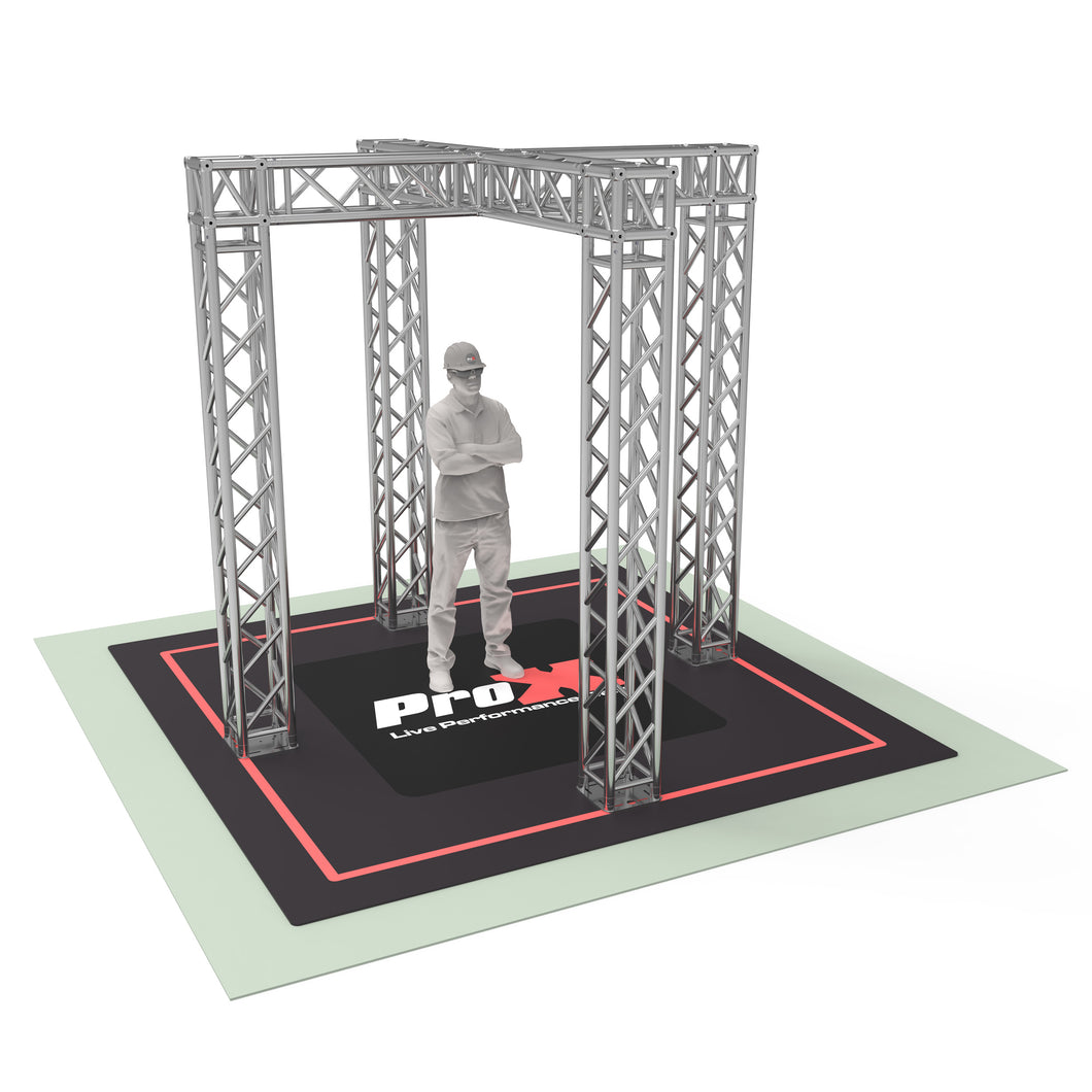 Tradeshow Booth 9.42 W X 9.42 L X 9.20 FT H with X Shape Design in center - 2mm Heavy Duty Truss