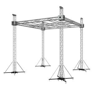 F34 Stage Roofing Truss System with Ground Support Speaker Wings and Chain Hoists – 23 x 23 x 23 Ft.