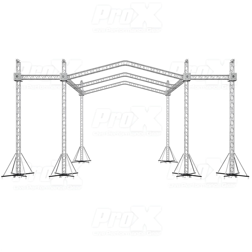 12D Stage Roofing System 30'W x 30'L x 23'H & Speaker Wings - Incl 6 Chain Hoist