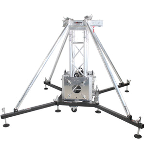 Truss Tower Stage Roofing System Package -Top Block | Hinges | Base | Outriggers and 3.28 Ft. 2 mm Wall Truss Segment