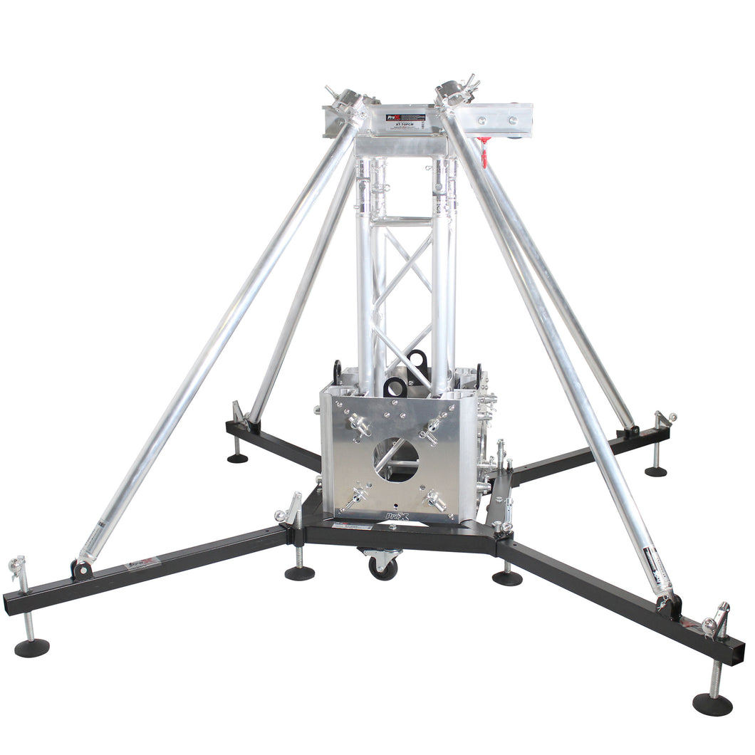 Truss Tower Stage Roofing System Package -Top Block | Hinges | Base | Outriggers and 3.28 Ft. 2 mm Wall Truss Segment
