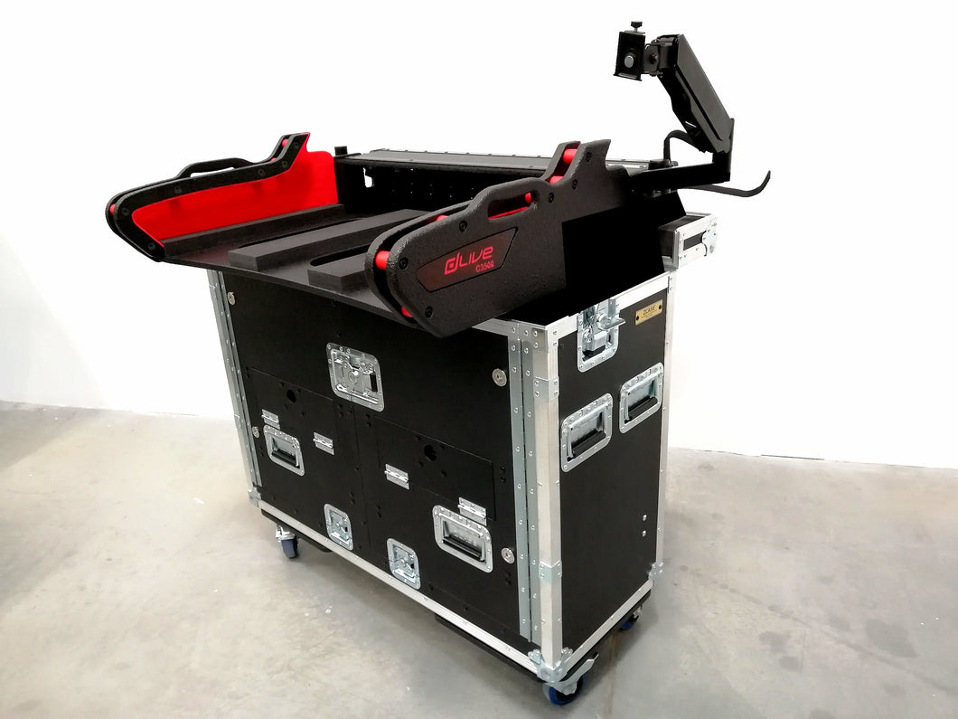 Flip-Ready Easy Detachable Retracting Hydraulic Lift Case With 2U for Allen and Heath DLive C3500 Console by ZCase® | Custom Ord