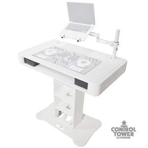 Control Tower DJ Podium for Pioneer DDJ-REV7 XDJ-XZ DDJ-1000 RANE One - White Finish