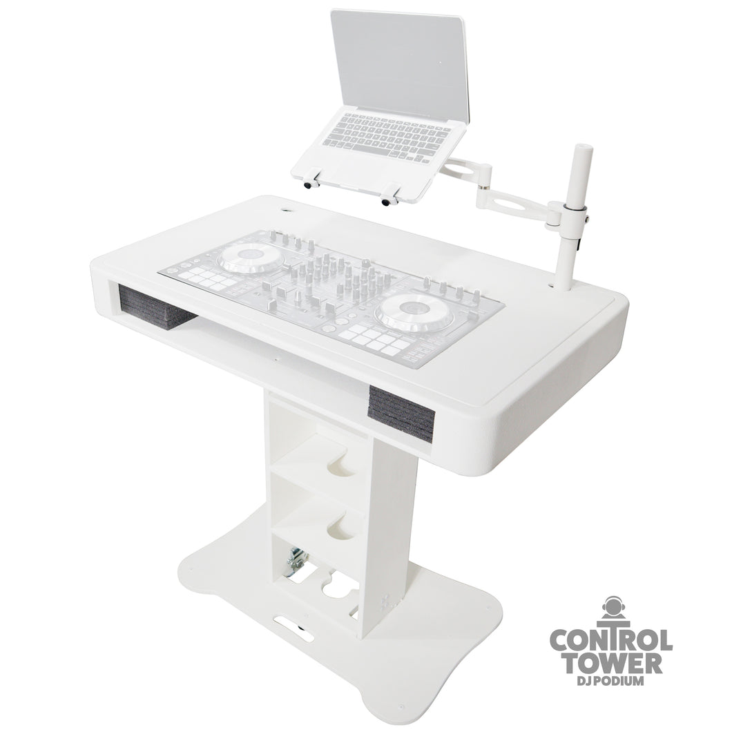 Control Tower DJ Podium for Pioneer DDJ-REV7 XDJ-XZ DDJ-1000 RANE One - White Finish